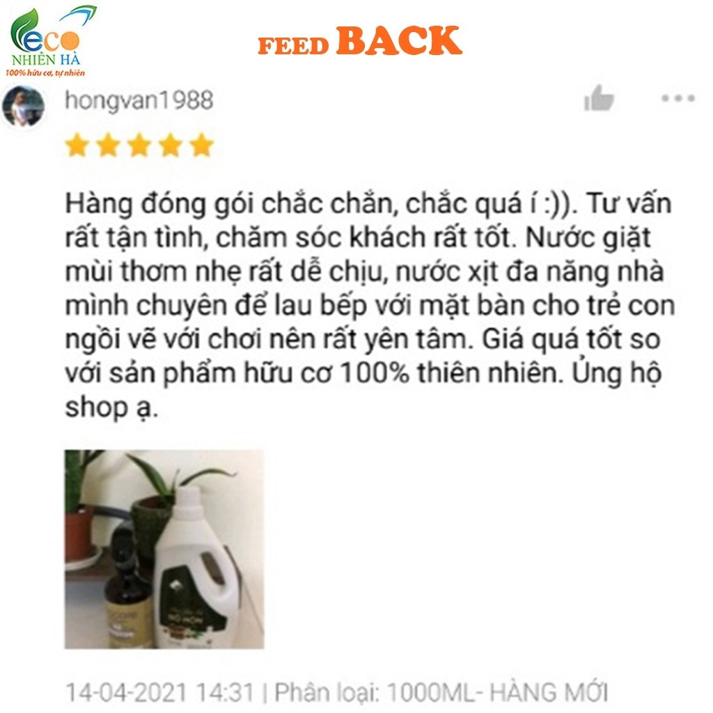  Nước giặt ECOCARE 4L tinh dầu bưởi hữu cơ bồ hòn, nước xả vải không phai quần áo