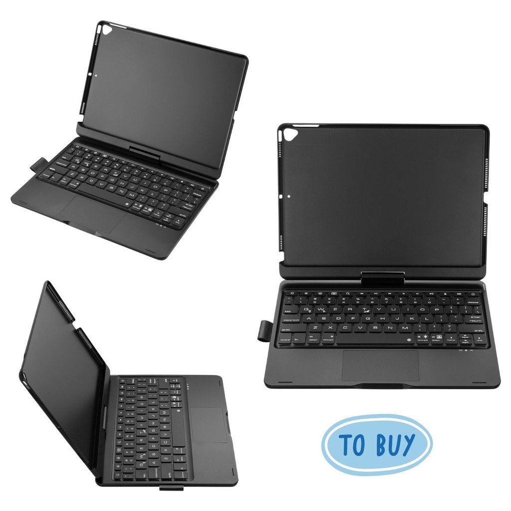 Bao da bàn phím có chuột dùng cho iPad 10.2 &10.5inch Xoay 360 độ - Hàng nhập khẩu