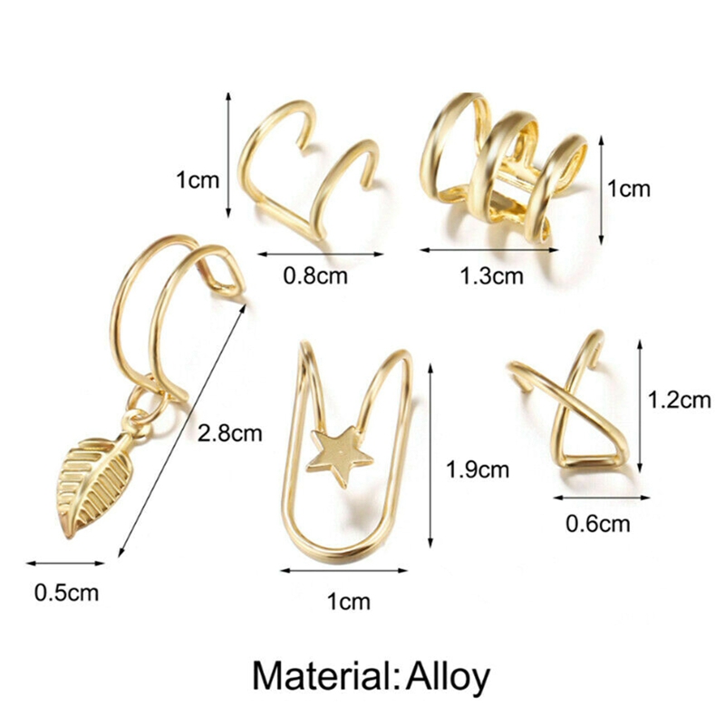 Set 5 Khuyên Tai Chữ C Cá Tính Cho Nữ
