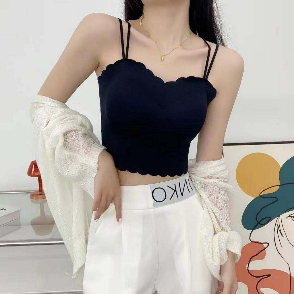 Áo Bra Nhăn Viền Sóng Dây Kép Phong Cách Hàn Siêu Xinh 22 Muse