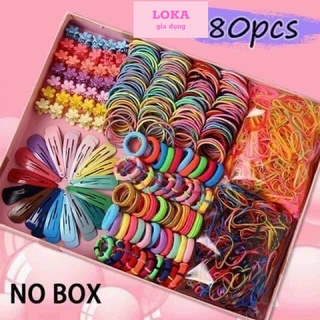 Loka 112: hộp dây buộc tóc, kẹp tóc 780 chi tiết cho bé. hộp cột tóc 780 món