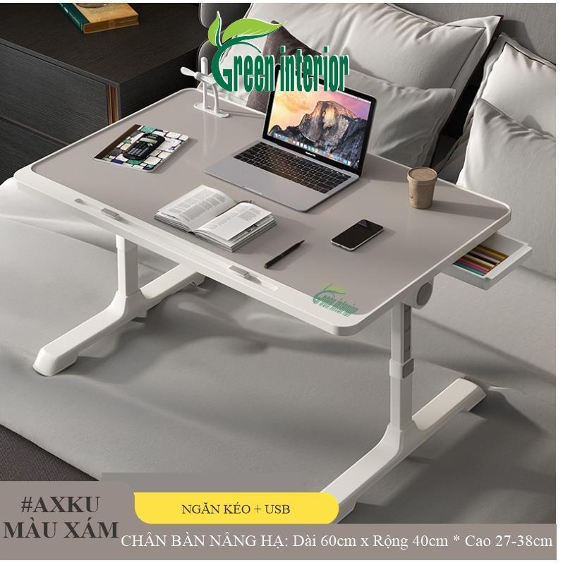 Bàn làm việc tại nhà, Bàn học sinh gấp gọn thông minh Green Furni, hiện đại Màu Xám AX