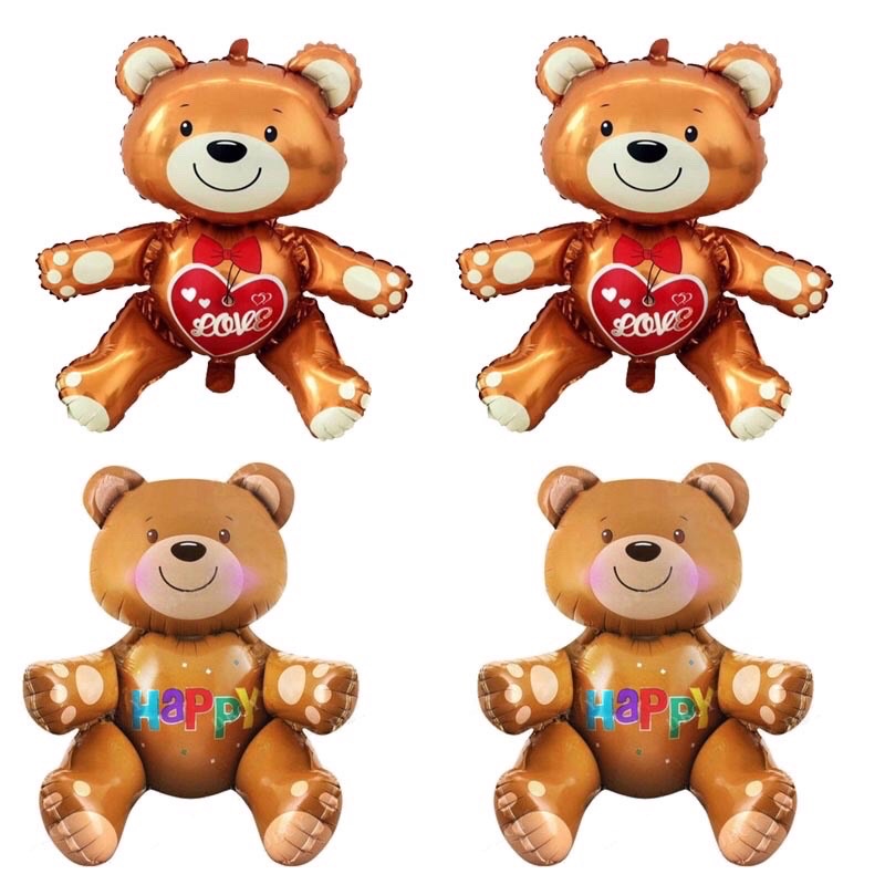 Bóng hình gấu nâu 3D trang trí sinh nhật hàn quốc