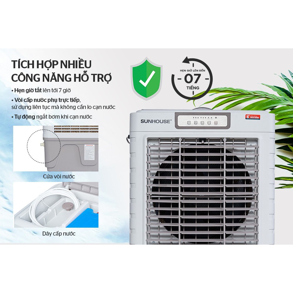 Máy làm mát không khí SUNHOUSE SHD7746 công suất 180W dung tích 45L tiết kiệm điện năng bảo hành 12 tháng