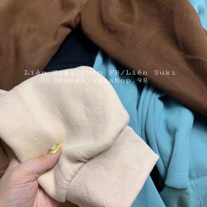 Áo khoác nỉ mũ khoá trơn nhiều màu