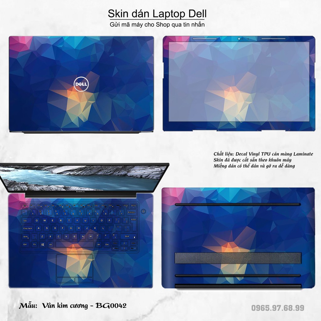 Skin dán Laptop Dell in hình Vân kim cương nhiều mẫu 2 (inbox mã máy cho Shop)