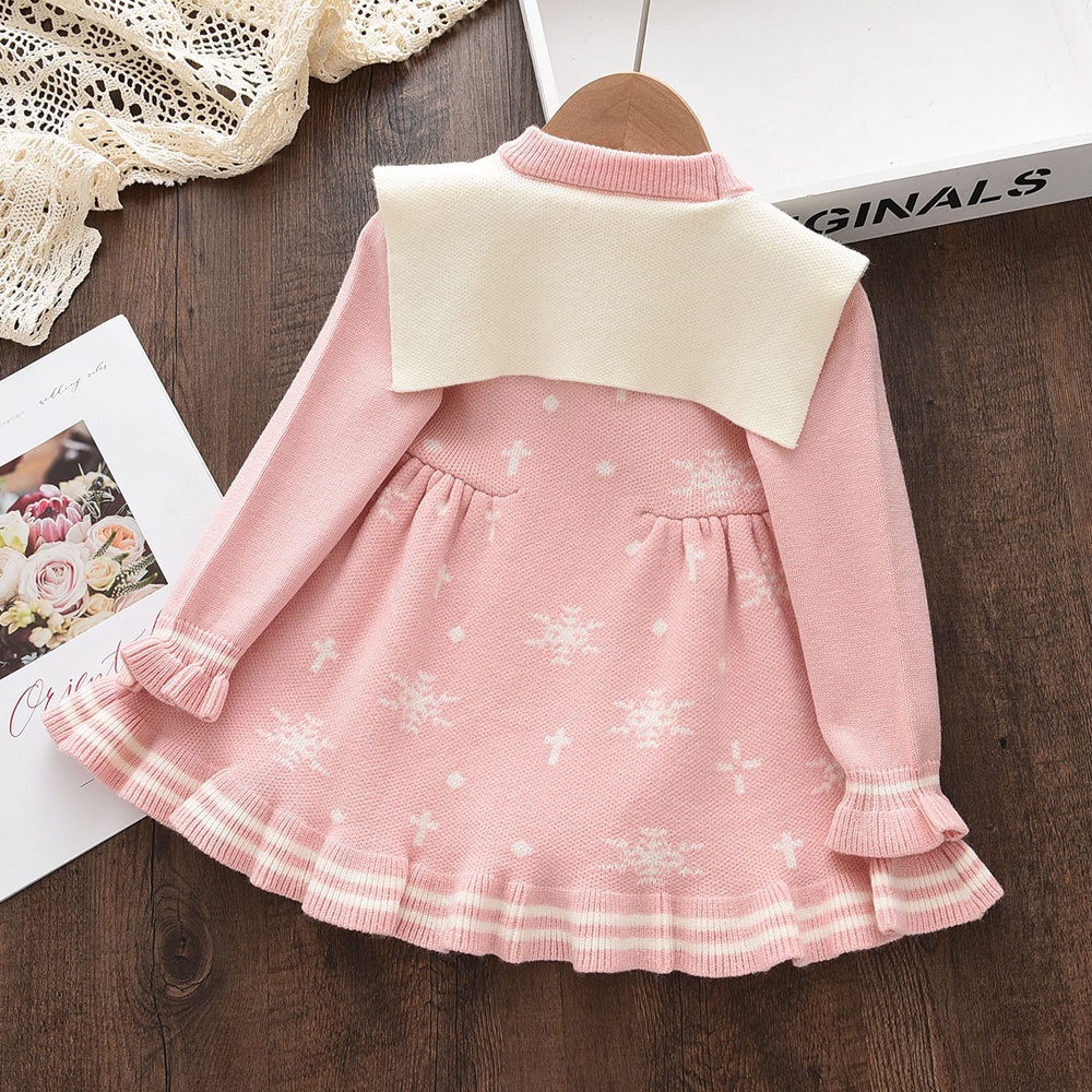 Đầm sweater BEAR LEADER cổ búp bê ấm áp thời trang thu đông cho bé gái