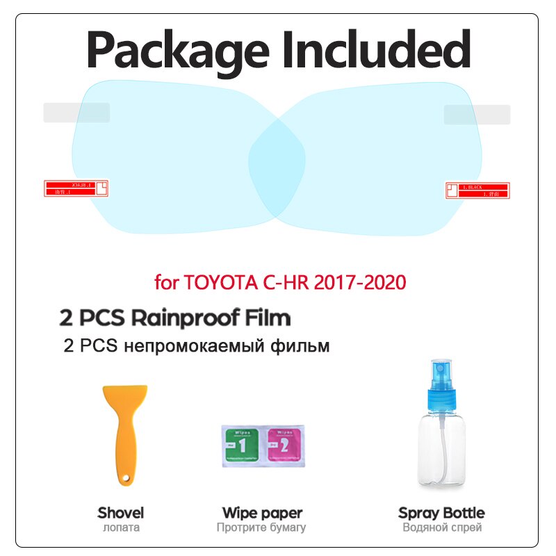 Miếng Dán Gương Chiếu Hậu Chống Nước Mưa Cho Xe Hơi Toyota C-HR CHR C HR 2017 2018 2020 2017~2020