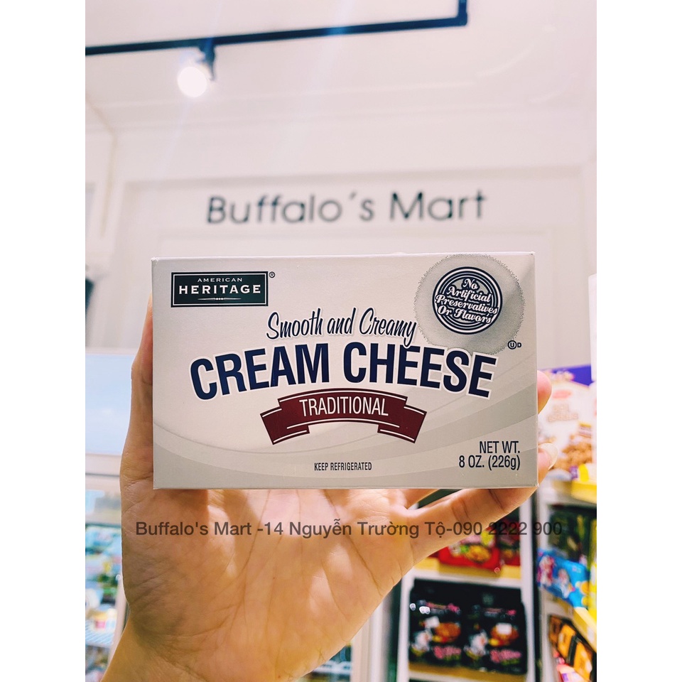 Phomai kem Cream Cheese Heritage 226g - Hàng nhập khẩu chính hãng