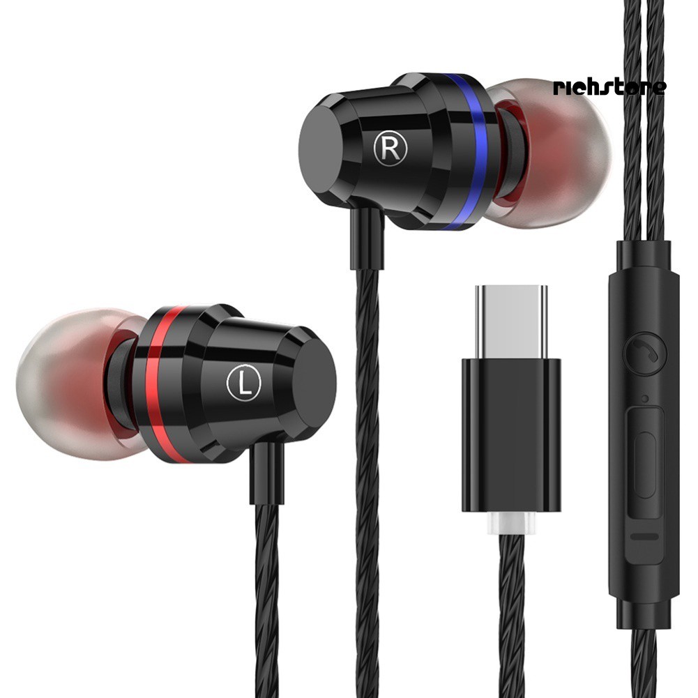 EJ_M4 Type-C Wired Earphone In-Ear Stereo Music Headset for Xiao-mi Hua-wei Phones