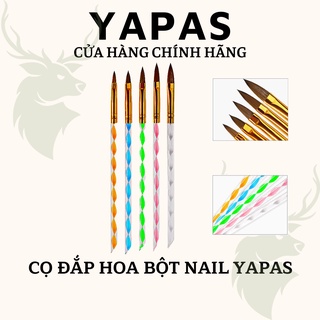 Cọ đắp hoa bột nail Yapas cán nhựa số 2 4 6 8 10, Cọ đắp gel nặn hoa tạo hình móng cao cấp