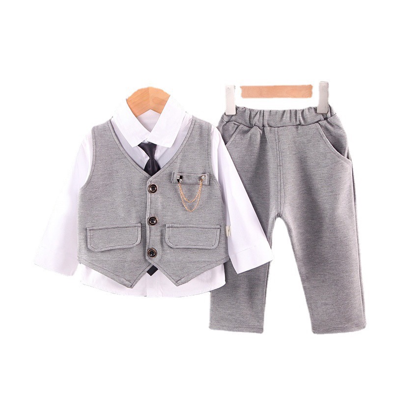 Bộ Đồ Vest Thời Trang Xuân Thu Dành Cho Bé Trai 3-4 Tuổi