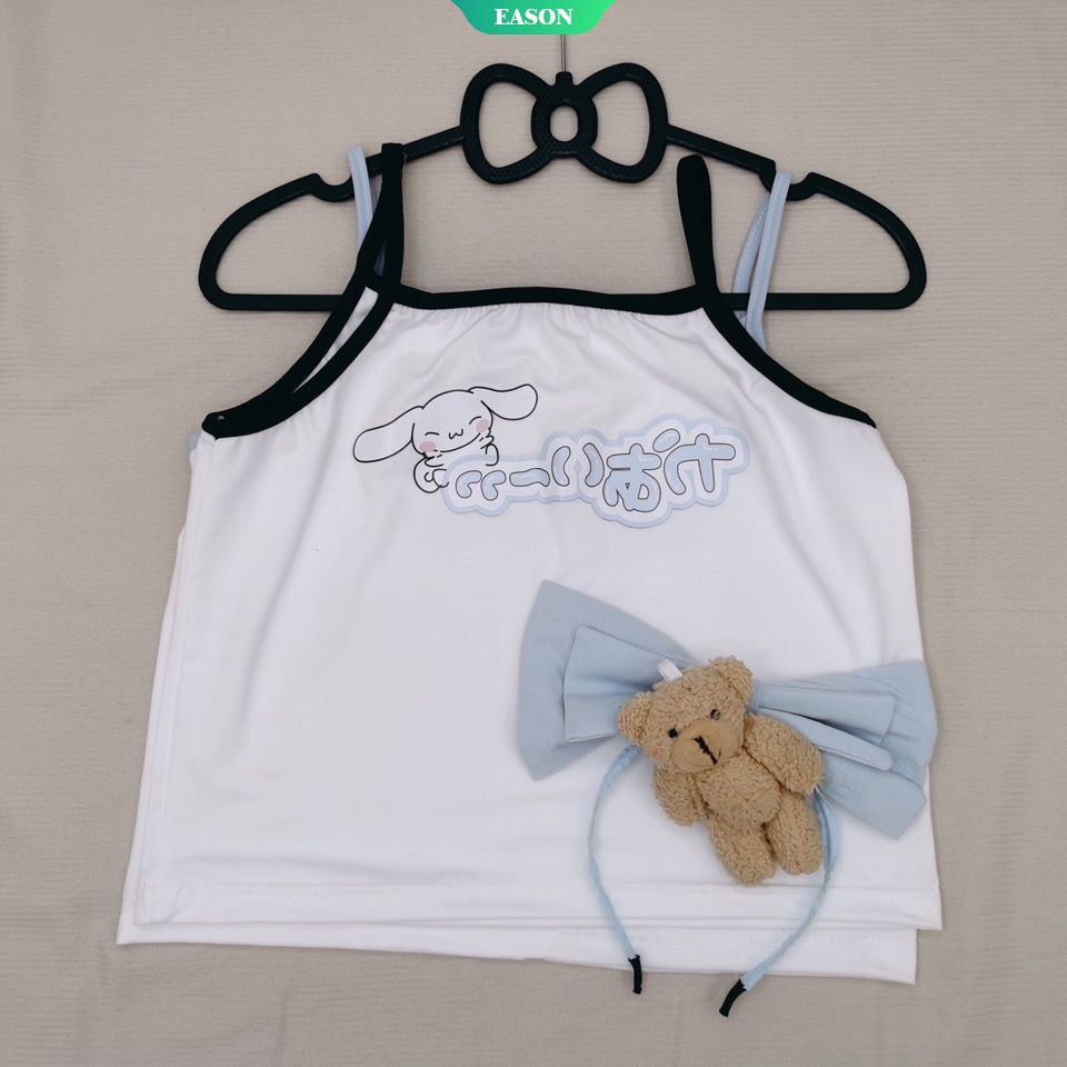 Áo crop top Không Tay In Hình Chú Chó Dễ Thương Phong Cách Mùa Hè 2022