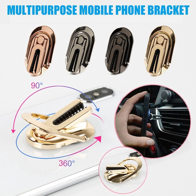 2 In 1 Multi Mobile Phone Bracket,360 Rotation Magnetic Finger Ring ,car phone holder Car Vent Mount