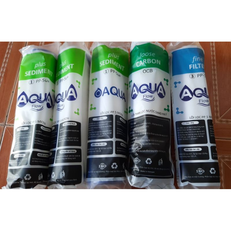 COMBO 5 LÕI LỌC AQUA CAO CẤP ,GỒM 3 SỐ 1,1 SỐ 2 , 1 SỐ 3  DÙNG CHO 9 THÁNG