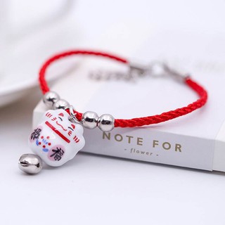 Vòng tay mèo gốm sứ maneki neko nhật bản may mắn