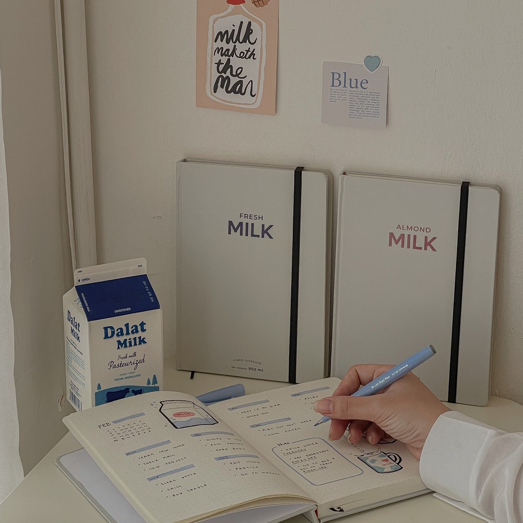 Sổ tay dotgrid Crabit - Almond Milk - DEAL HOT - Sổ tay Milky ghi chép, làm bullet journal - Almond Milk