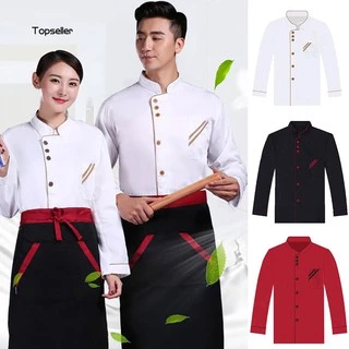 Áo đồng phục đầu bếp tay dài cho nam nữ