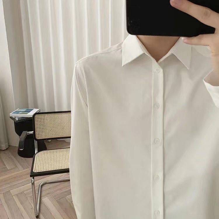 Áo Sơ Mi Tay Dài Màu Trơn Thời Trang Mùa Hè Hàn Quốc | BigBuy360 - bigbuy360.vn