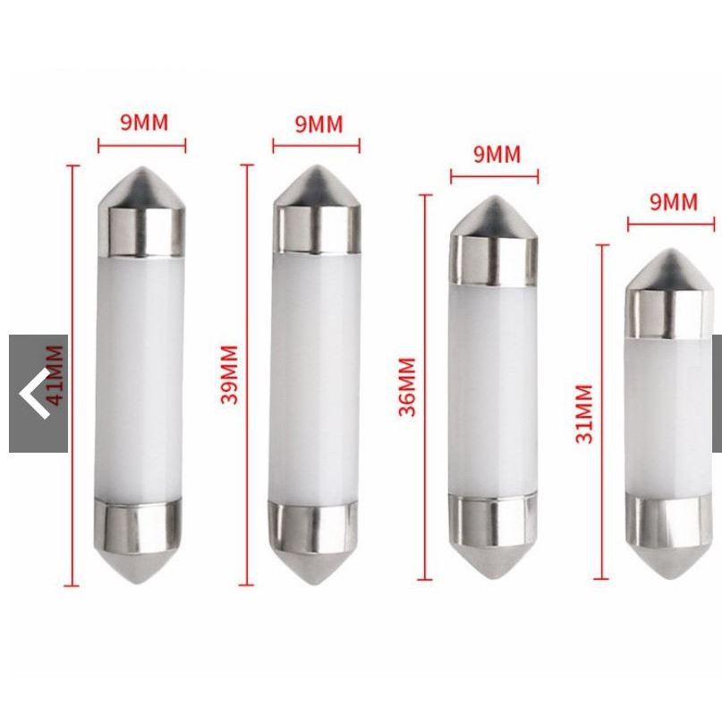 Bóng đèn LED - Yobis 2 đui  gắn trần xe ' nội thất &  biển số ' ô tô - xe hơi  '31mm tới 41mm