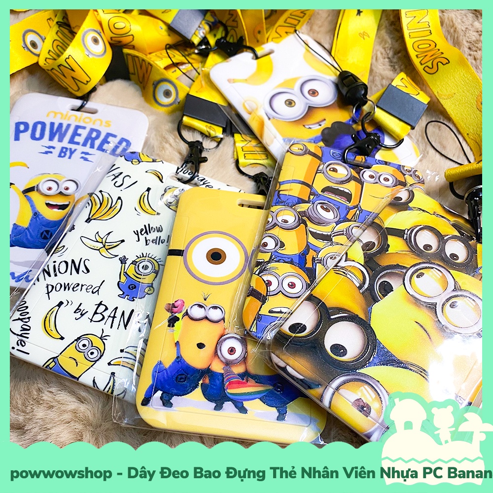 [Sẵn VN - Hỏa Tốc] Dây Đeo Bao Thẻ Nhân Viên Nhựa PC Phong Cách Bananas Minio Yellow Cute
