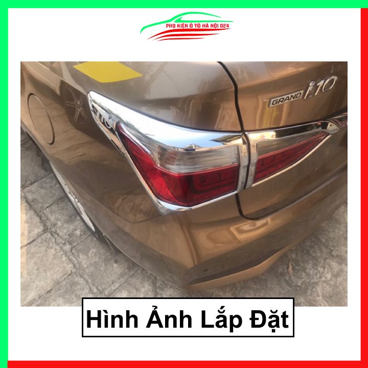 Ốp viền đèn pha hậu mạ crom Grand I10 Sedan 2014-2021 chống trầy trang trí bảo vệ xe