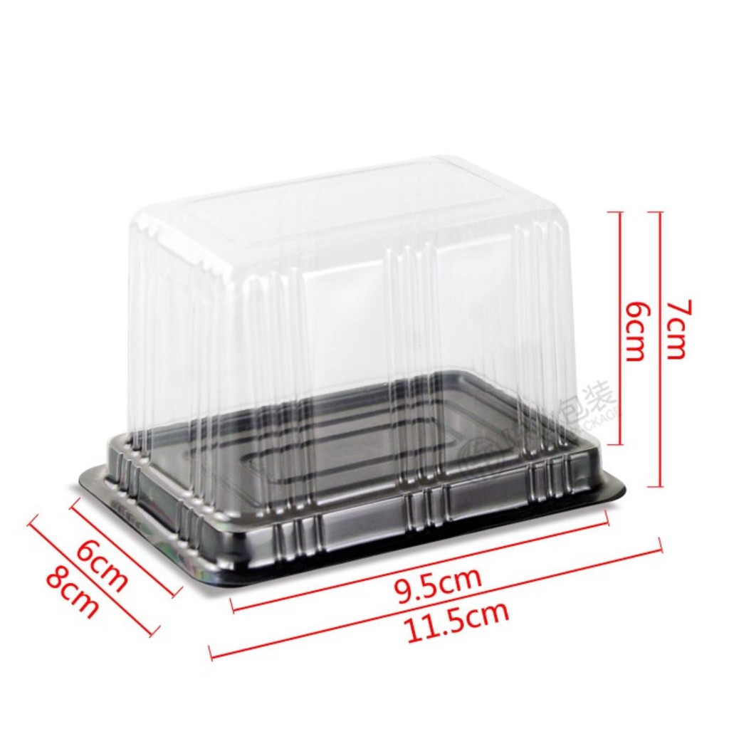 100 cái hộp chữ nhật cao đáy đen A01 dùng để đựng bánh