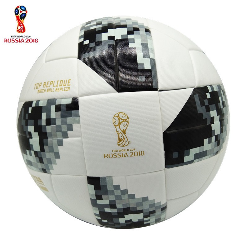 Quả Bóng Đá Da PU Chống Trượt Bền Bỉ Không Đường May Kích Thước 5 Chính Thức World Cup 2018 + Túi Lưới