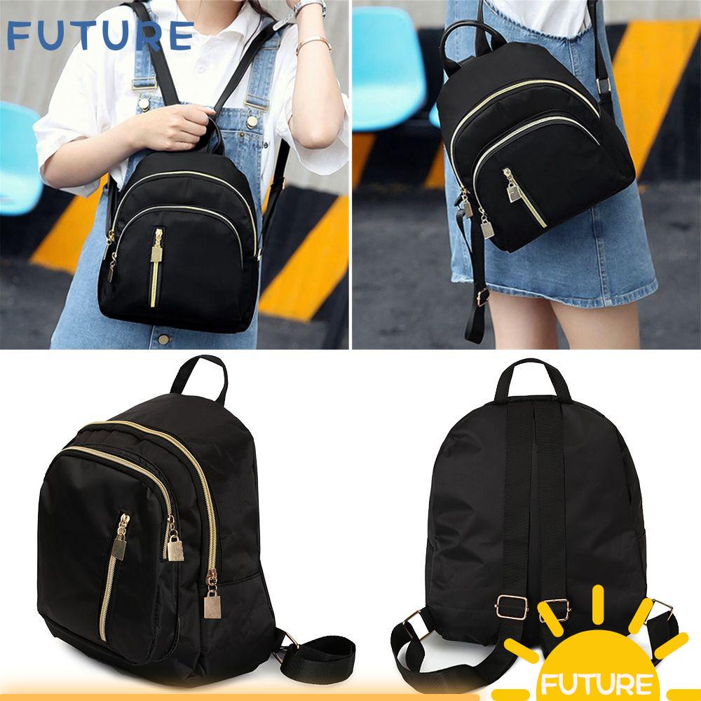 FUTURE Travel Mini Backpack Multi-Function Oxford Daypack Shoulder Bag Cute Fashion Black Women's Girl Purse/Multicolor