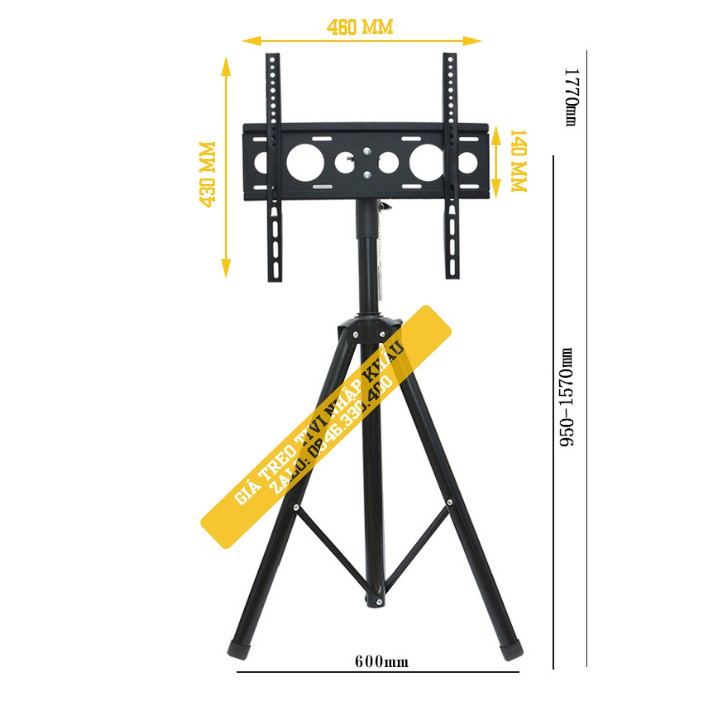 Giá Treo Tivi Di Động Ba Chân 502A  Đứng Dạng Cọc 32 - 55 Inch - Di Chuyển Mọi Nơi Dễ Dàng