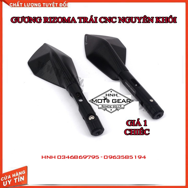 Gương Xe Máy Chính Hãng Rizoma 5 Cạnh - 1 Chiếc Trái