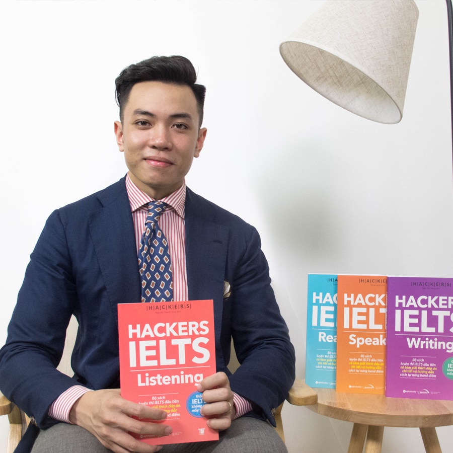 Combo 4 Sách Hackers IELTS (Reading+Listening+Writing+Speaking) kèm giải thích đáp án và hướng dẫn tự nâng band điểm