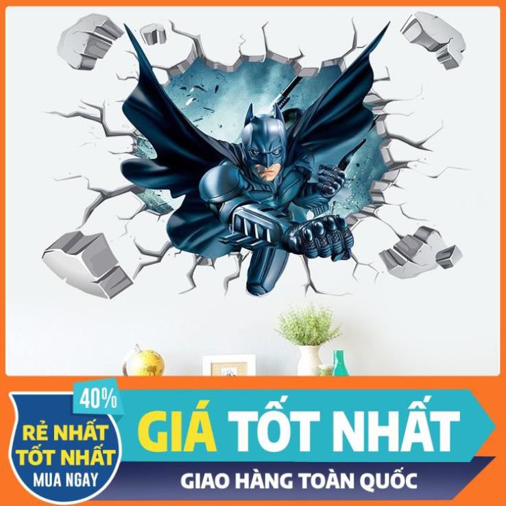 [XẢ KHO] (HCM) Tranh 3D dán tường người dơi - decal batman