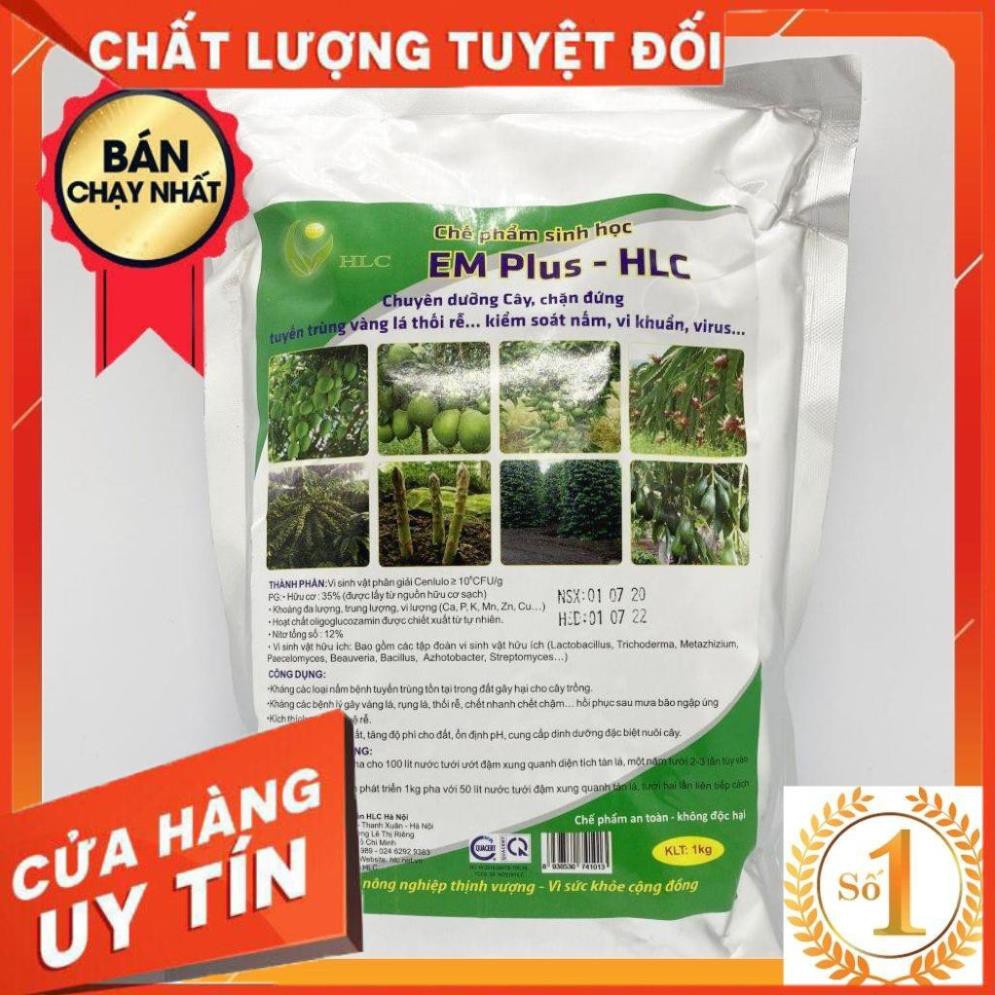 CHẾ PHẨM EM PLUS HLC - CHUYÊN DƯỠNG CÂY, CẢI TẠO ĐẤT TRỒNG, ỔN ĐỊNH PH, NGĂN NGỪA NẤM BỆNH HẠI RỄ CÂY TRỒNG - GÓI 1KG