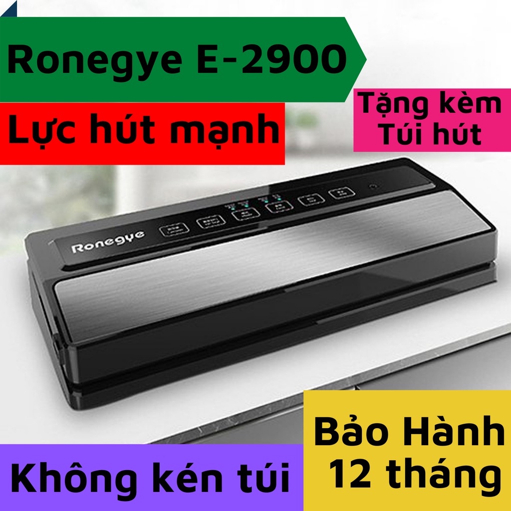 ✔️ Tặng Kèm Túi - Máy Hút Chân Không Ronegye Hút Xong Hàn Miệng Túi - Dễ Vệ Sinh, Công Suất Mạnh