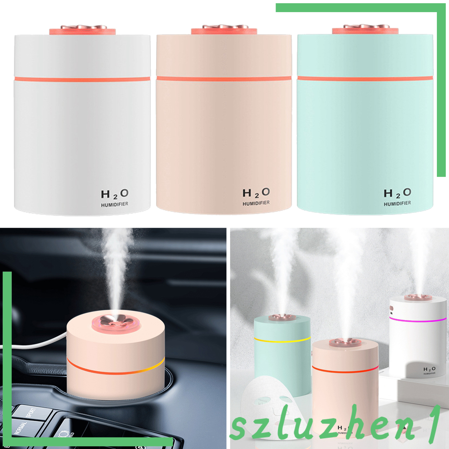 [Hi-tech] 240ml Mini Ultrasonic Humidifier USB Auto Shut-Off Aroma Diffuser White