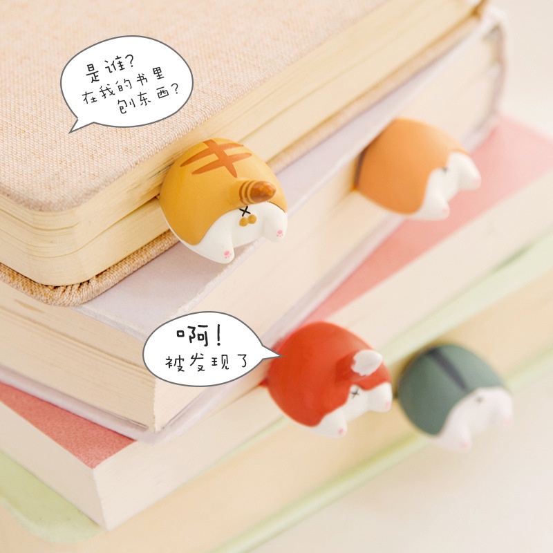 1 Thẻ Đánh Dấu Sách Hình Chú Chó Corgi Dễ Thương
