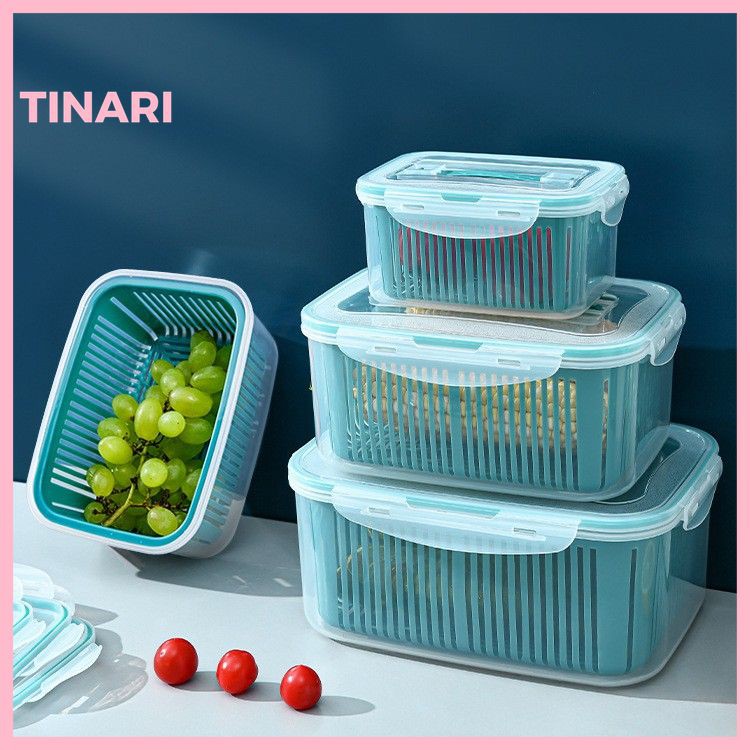 Combo 5 Hộp Nhựa Kèm Rổ Đựng Thực Phẩm Tiện Lợi