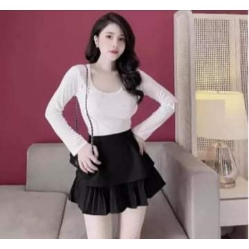 )HOT🌿HOT🌿HOT(Chân váy hai tầng xoè kéo khoá có quần bên trong đủ size SML 🌿 | BigBuy360 - bigbuy360.vn