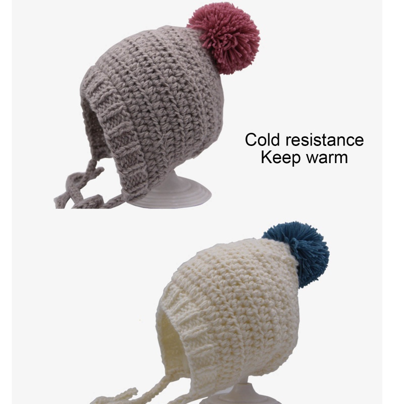 Mũ Len Mềm Mại Bảo Vệ Tai Thời Trang Mùa Đông Cho Bé