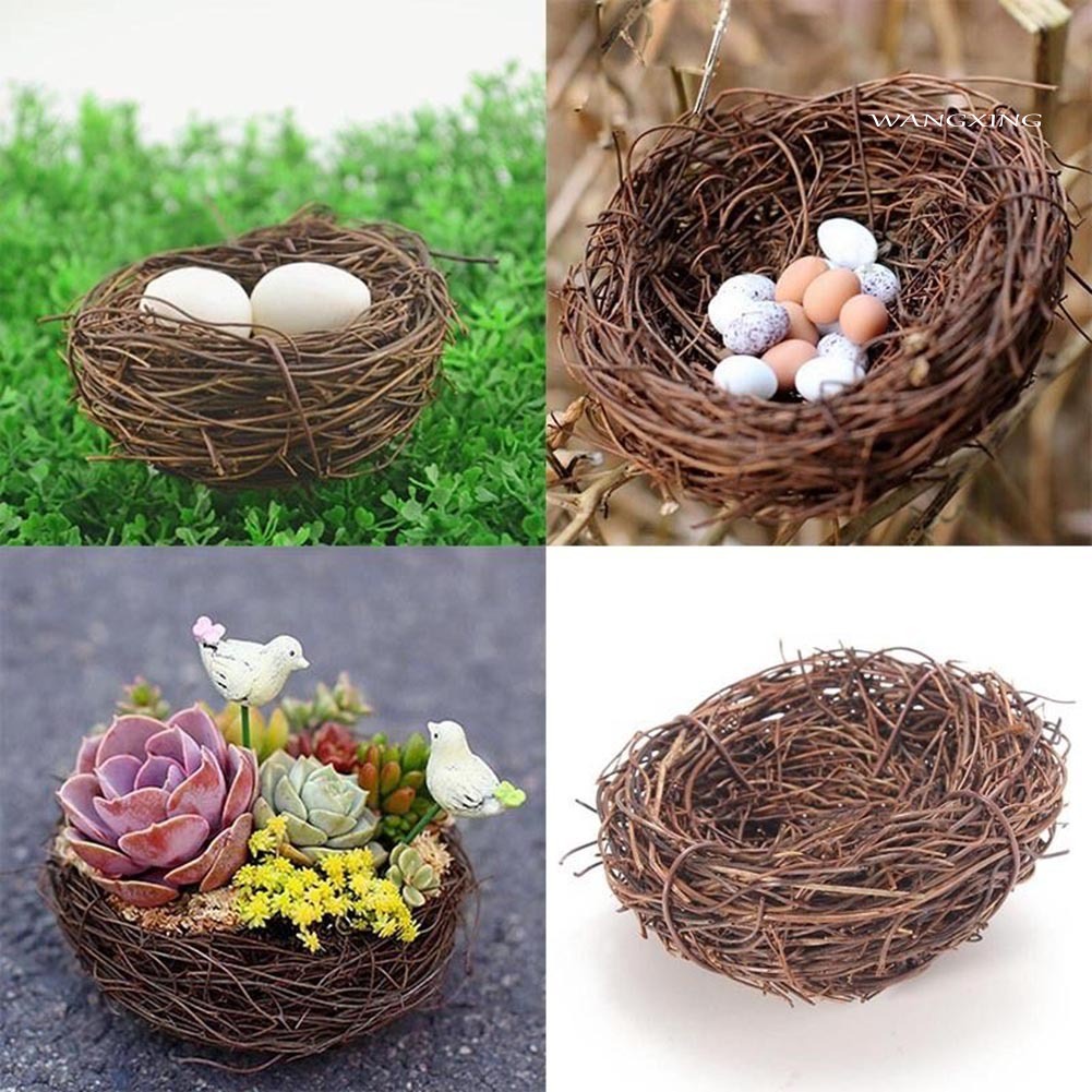 Tổ chim nhân tạo kích thước 12 / 10 / 8 / 6cm sống động trang trí nhà cửa