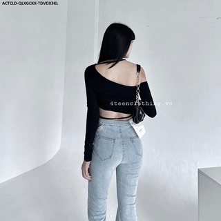 Áo Cổ Thuyền Chéo Lệch Dây