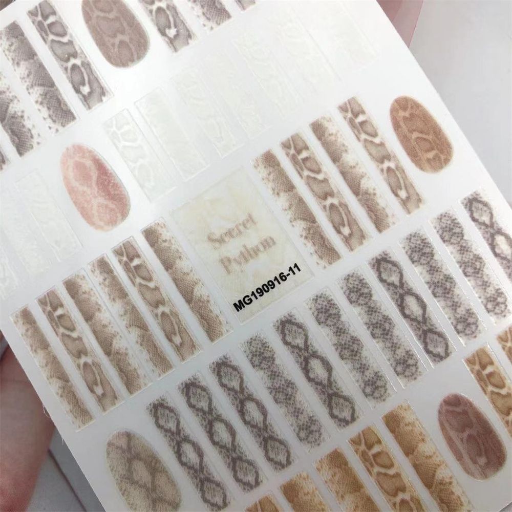 Miếng Dán Trang Trí Móng Tay Nghệ Thuật 3D Họa Tiết Da Báo Màu Đen Cổ Điển Chống Thấm Nước