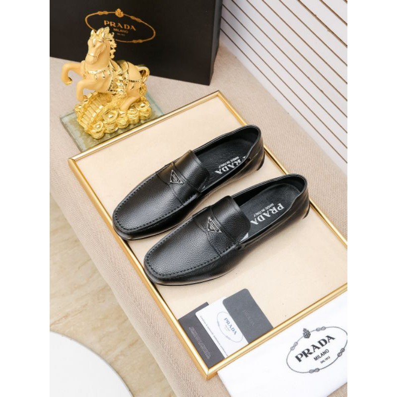 Giày tây nam da thật cao cấp logo PRADA lịch lãm