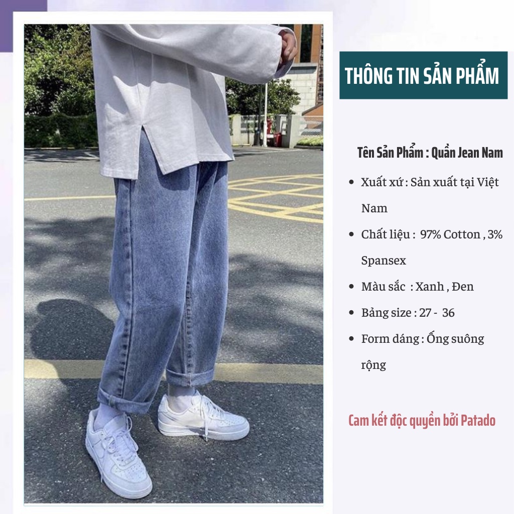 Quần baggy jean nam ống suông rộng TR01 - Phong cách hàn quốc