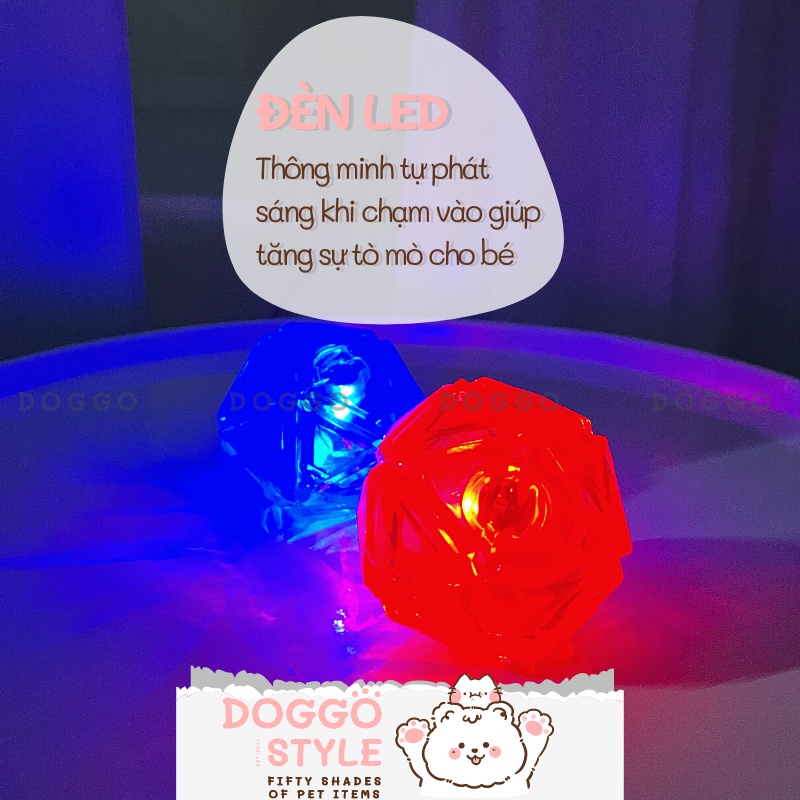 Đồ Chơi Cho Chó Bóng Lục Giác Phát Sáng Doggostyle Chất Liệu TPR Cao Cấp Giúp Làm Sạch Răng Giảm Stress Cho Thú Cưng