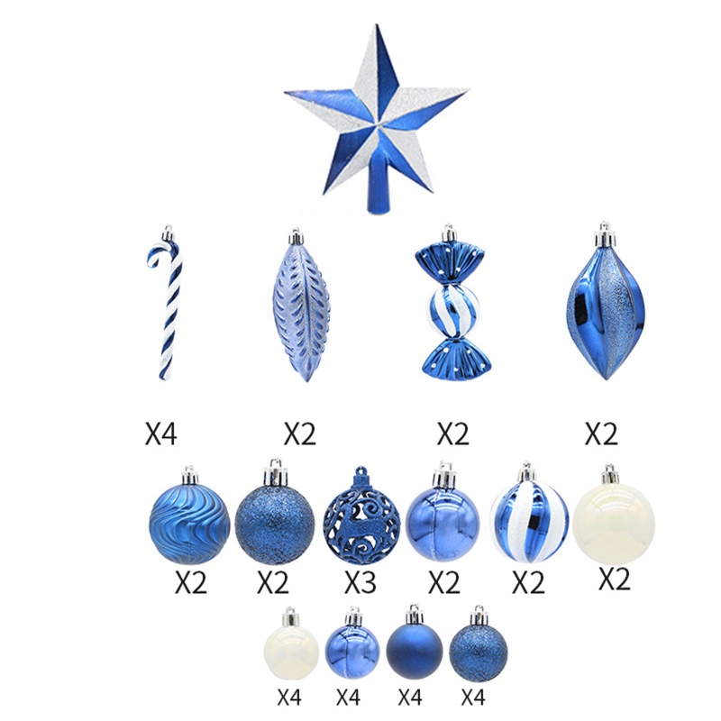 Set 40 Quả Cầu Nhựa Treo Trang Trí Giáng Sinh