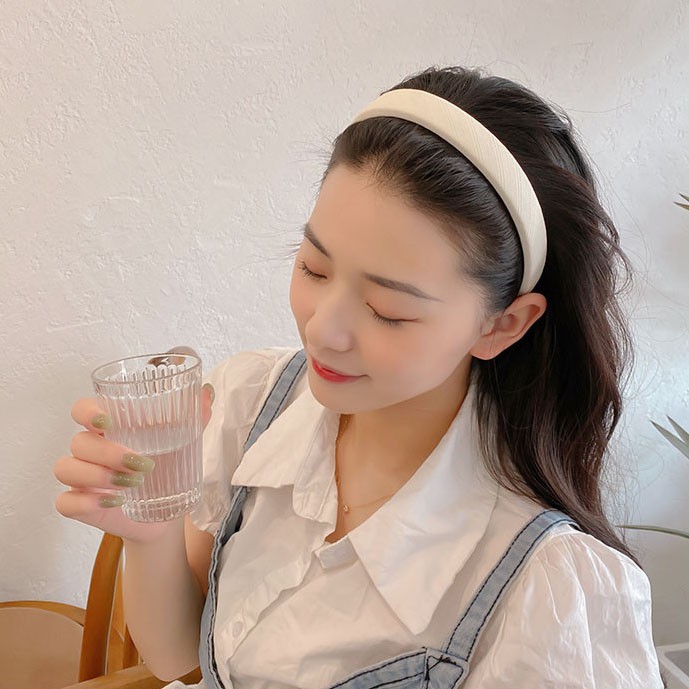 Băng Đô Cài Tóc Màu Trơn Thiết Kế Tinh Tế Cho Nữ