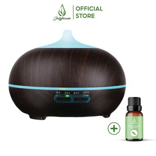 Máy khuếch tán tinh dầu hình bí ngô 300ml tặng tinh dầu sả chanh 10ml JULYHOUSE (màu tự chọn)
