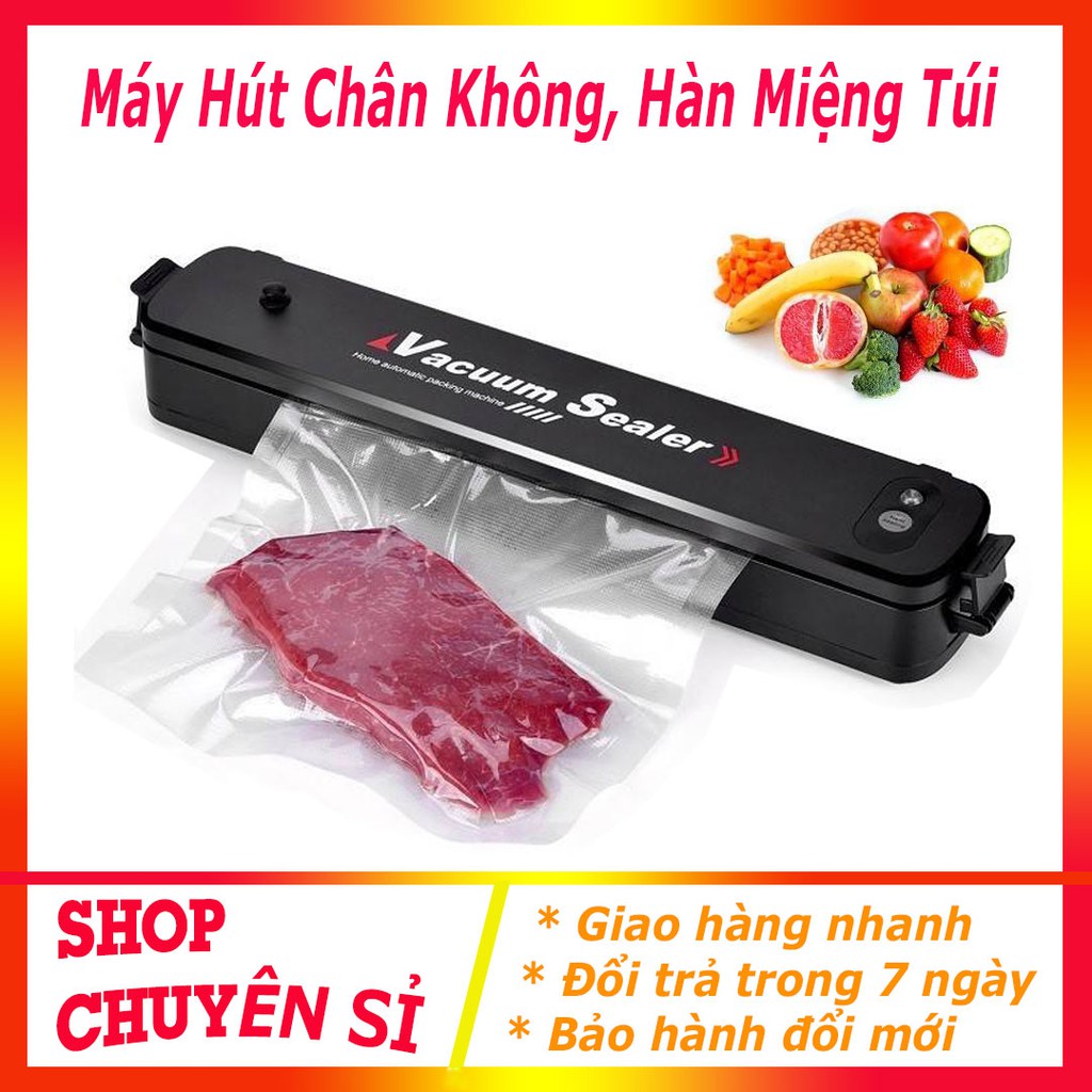 Máy hút chân không thực phẩm cầm tay Vacuum Sealer công suất 90w kiêm máy hàn miêng túi· - Tặng 10 túi hút chân không